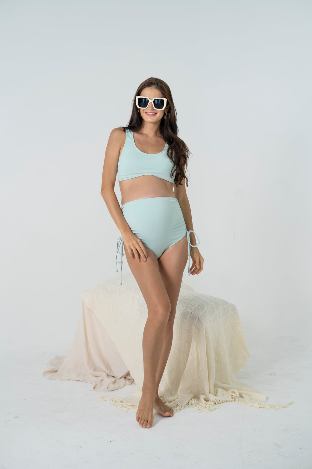 Tiya Maternity Swimsuit (Light Green)