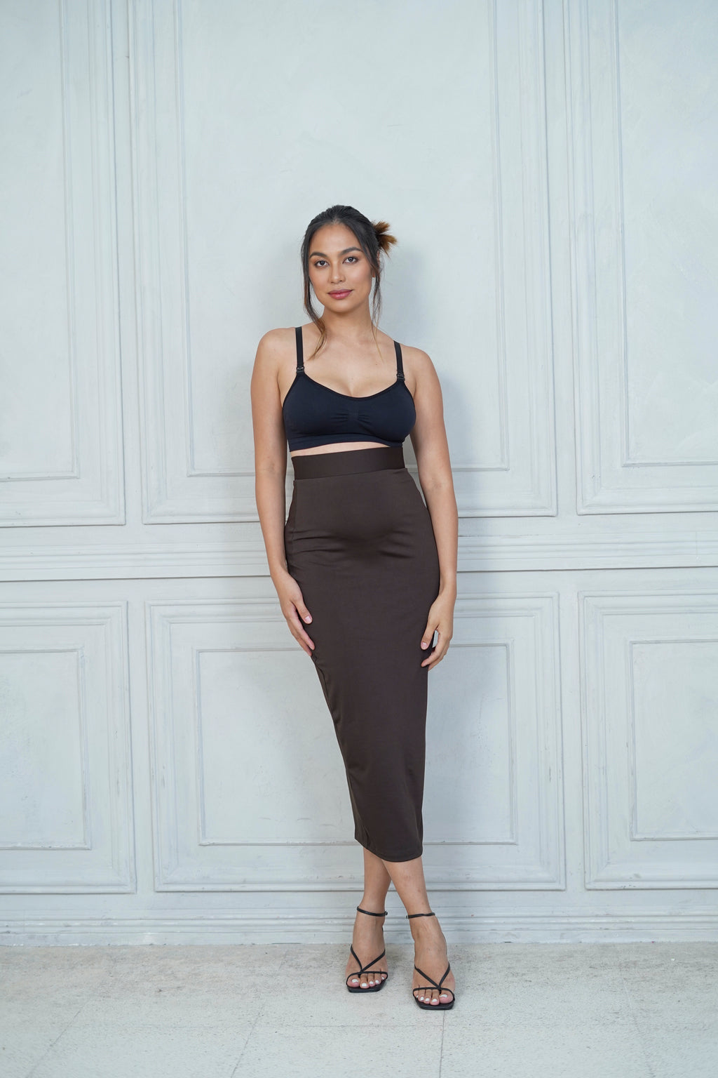 Dawn Maternity Maxi Skirt   (Dark Brown)