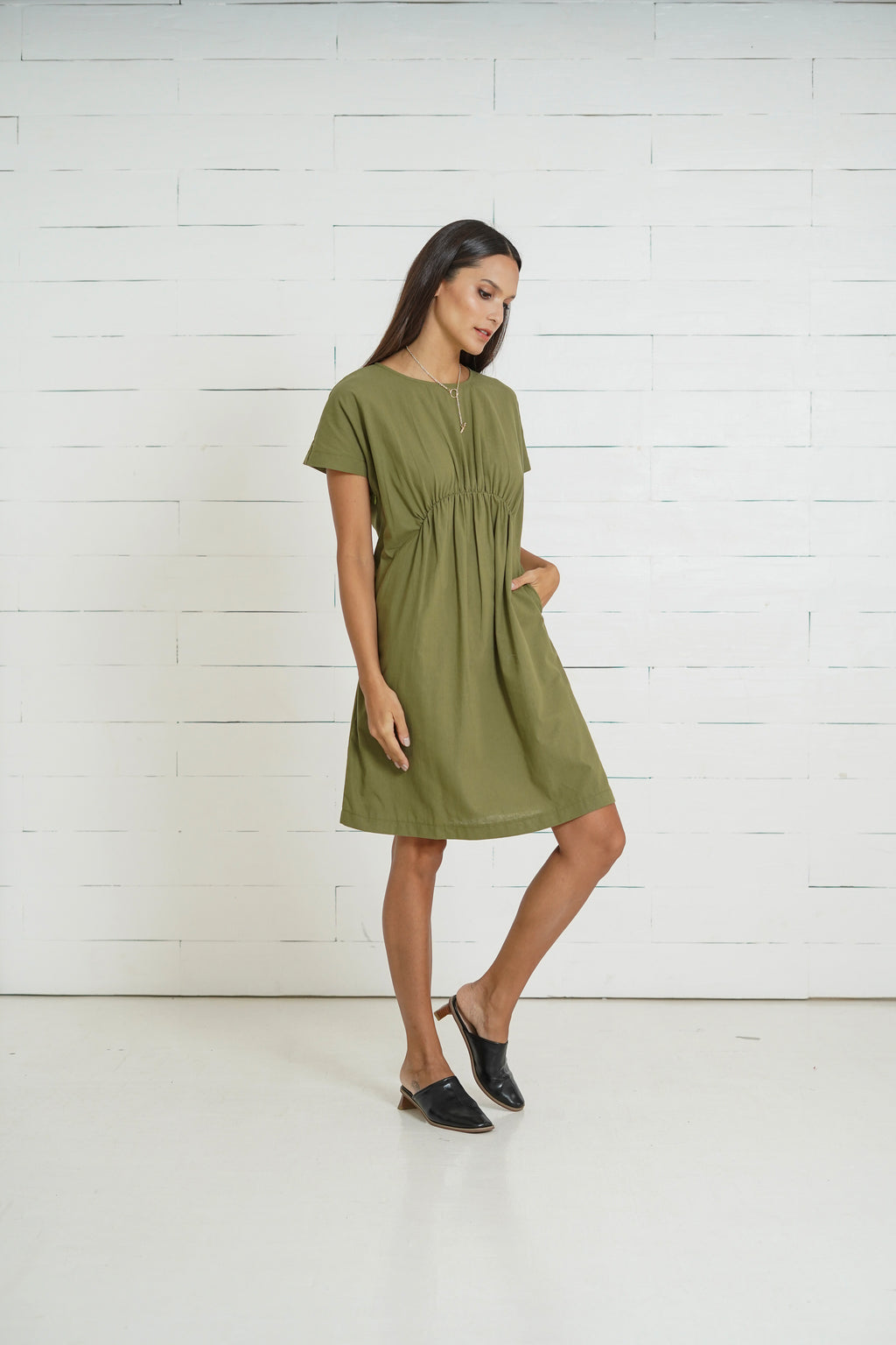 Harper  Nursing Dress    (Burnt Olive)