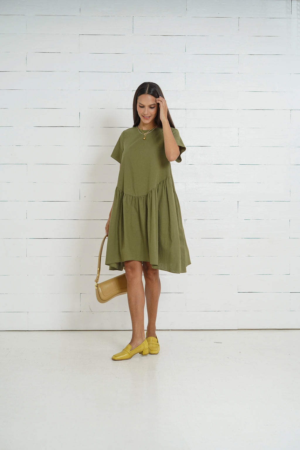 Olivia Nursing Dress     (Burnt Olive)