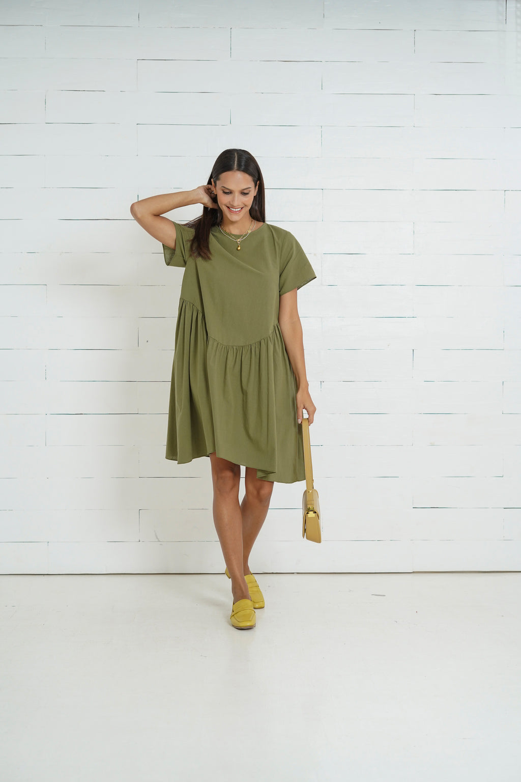 Olivia Nursing Dress     (Burnt Olive)