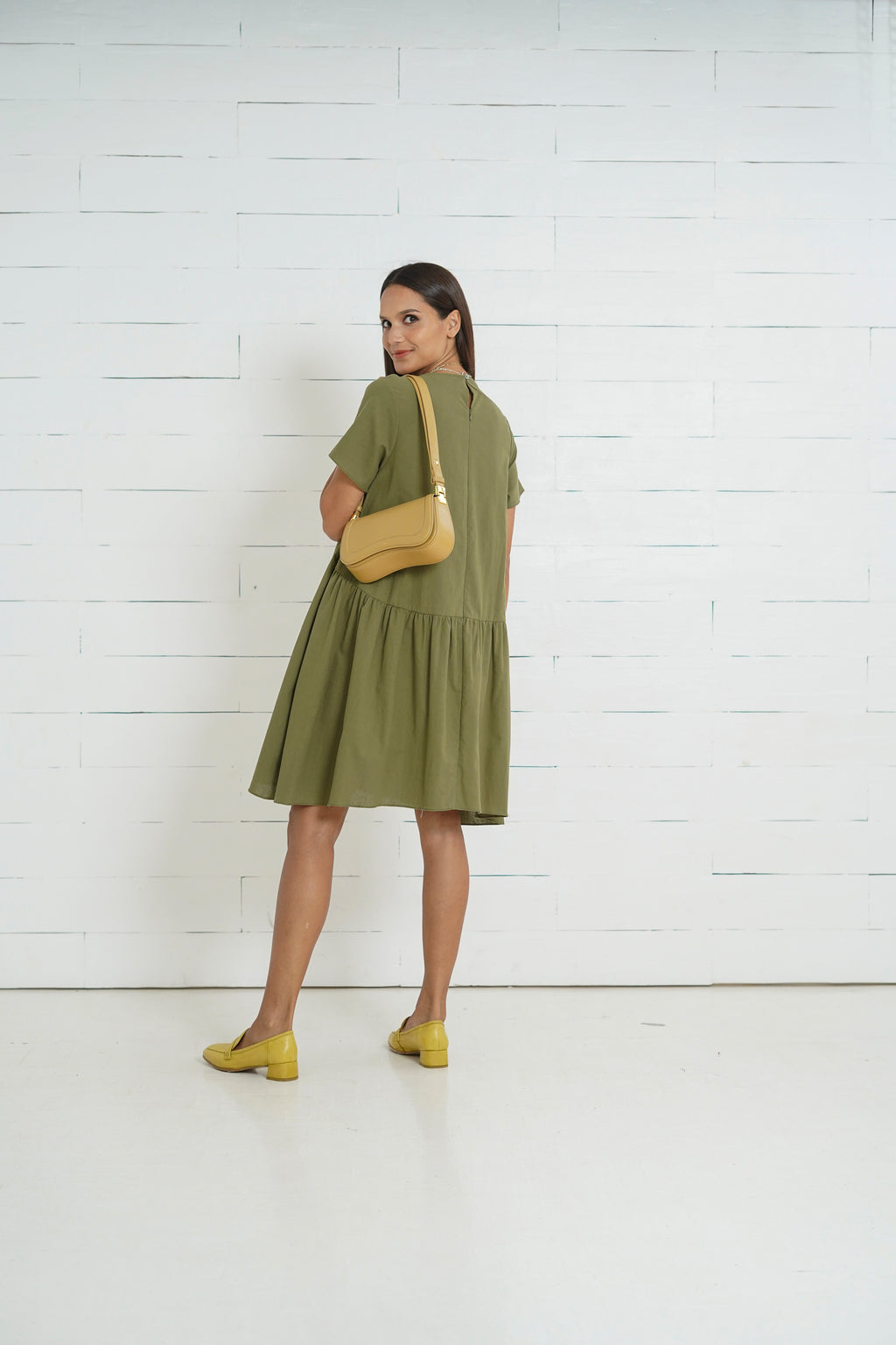Olivia Nursing Dress     (Burnt Olive)