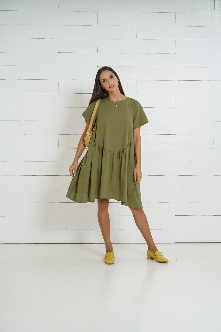 Olivia Nursing Dress (Burnt Olive)
