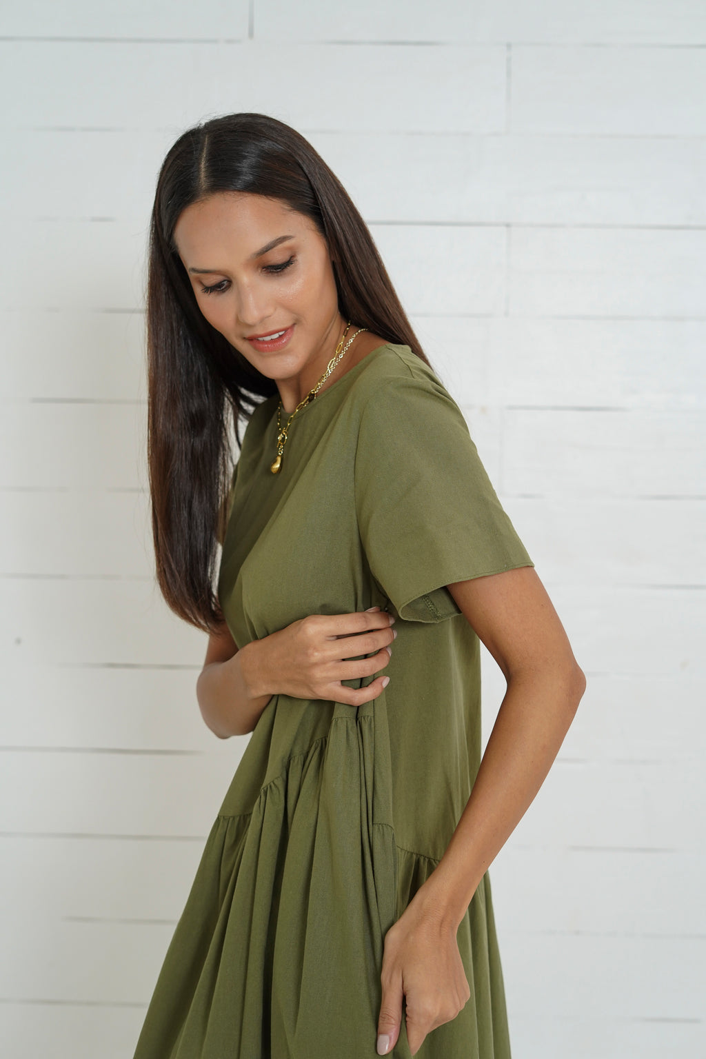 Olivia Nursing Dress     (Burnt Olive)