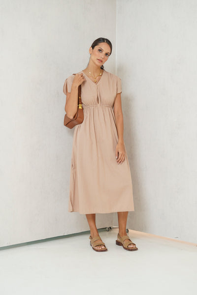 Layla Nursing Dress (Tortilla Nude)