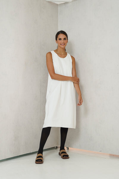 Sophia Sleeveless Nursing Dress ( Egg Shell)