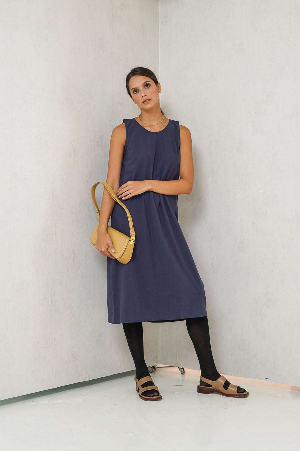 Sophia Sleeveless Nursing Dress ( Peacock Blue)