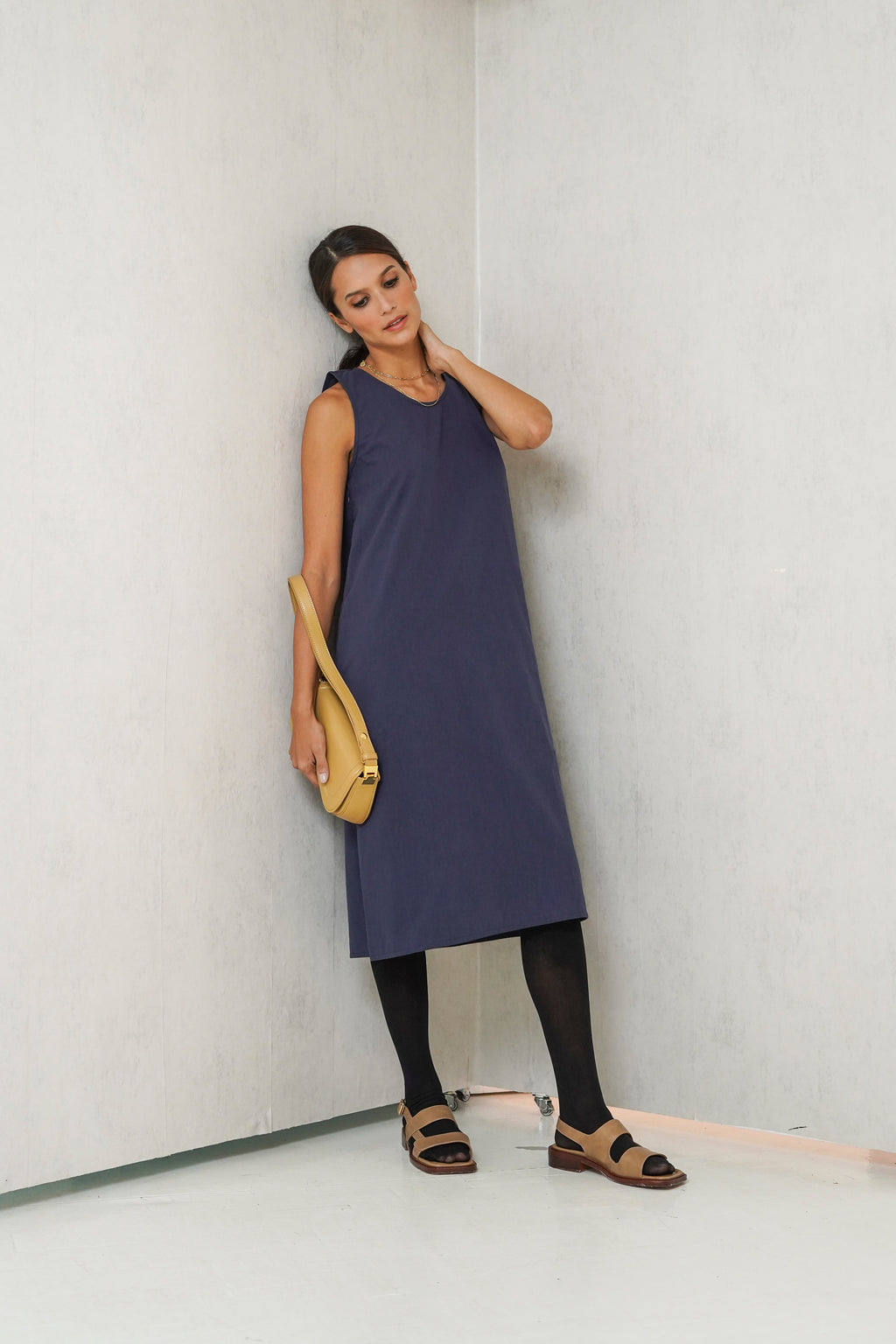 Sophia Sleeveless Nursing Dress ( Peacock Blue)