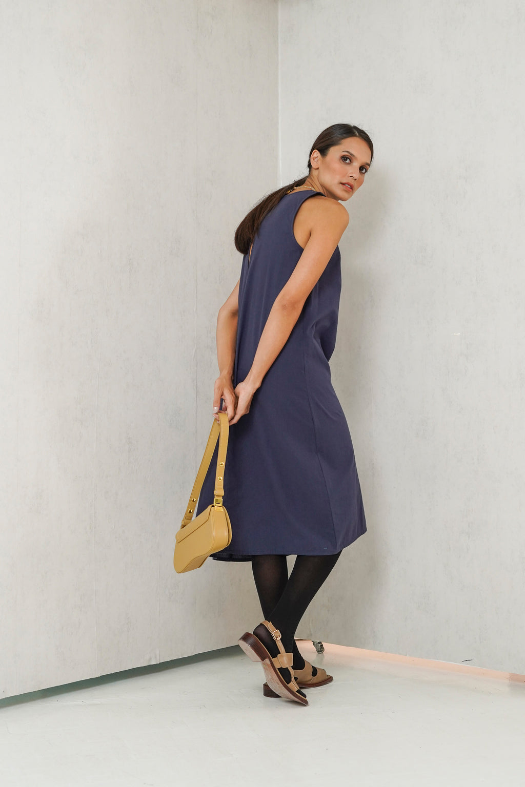 Sophia Sleeveless Nursing Dress ( Peacock Blue)