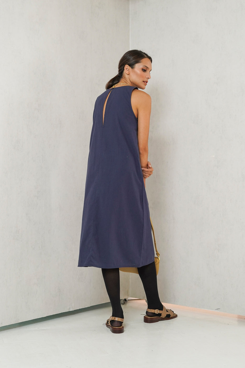 Sophia Sleeveless Nursing Dress ( Peacock Blue)