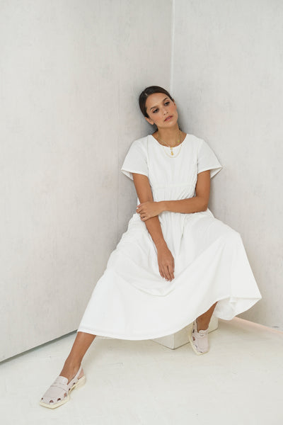 Gianna Nursing Dress (Egg Shell)