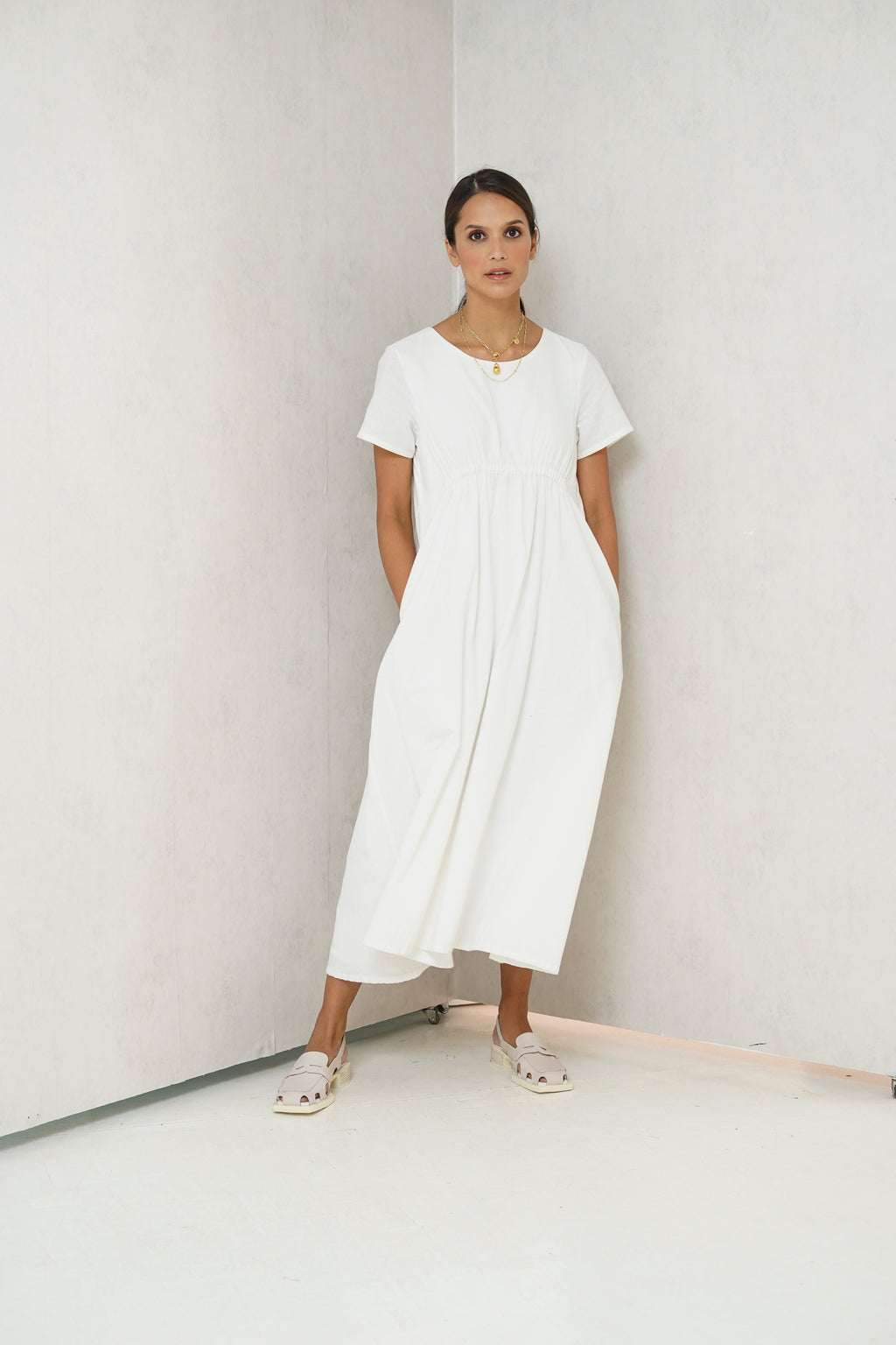 Gianna Nursing Dress  (Egg Shell)