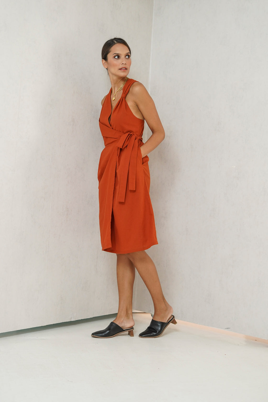 Avery Overlap Nursing Dress     (Scarlet Wine)