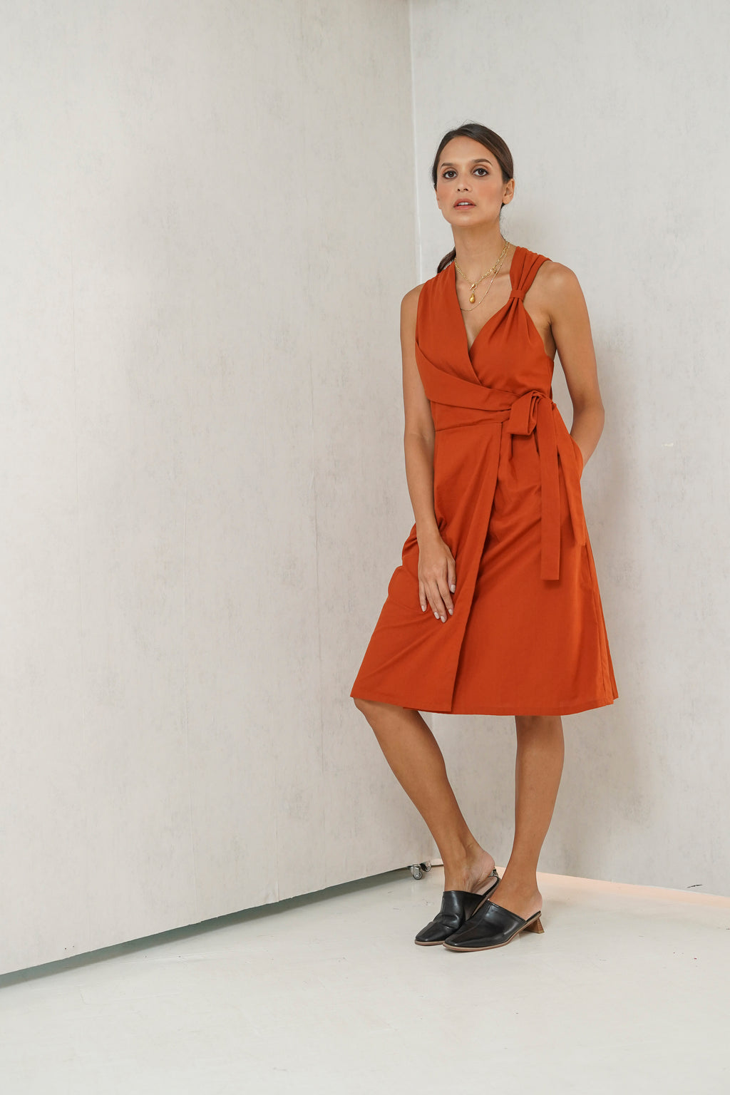 Avery Overlap Nursing Dress     (Scarlet Wine)
