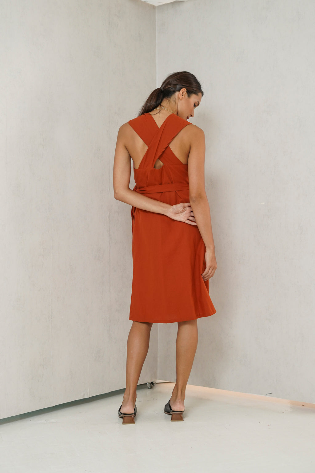 Avery Overlap Nursing Dress     (Scarlet Wine)