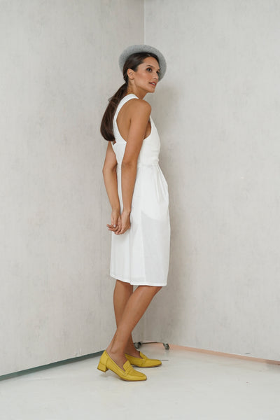 Avery Overlap Nursing Dress (Eggshell)