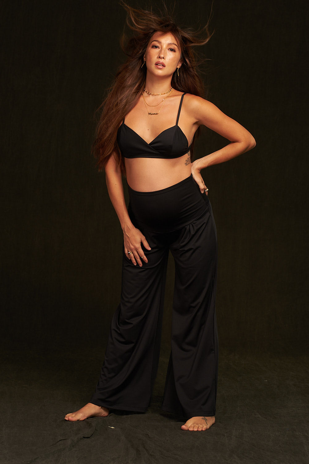 Zenith Bralette and Pants Set (Ebony Black)