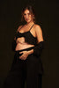 Spring Bralette and Pants Set with Kimono (Ebony Black)
