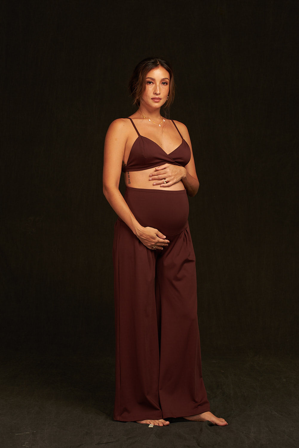 Zenith Bralette and Pants Set (Tawny Brown)