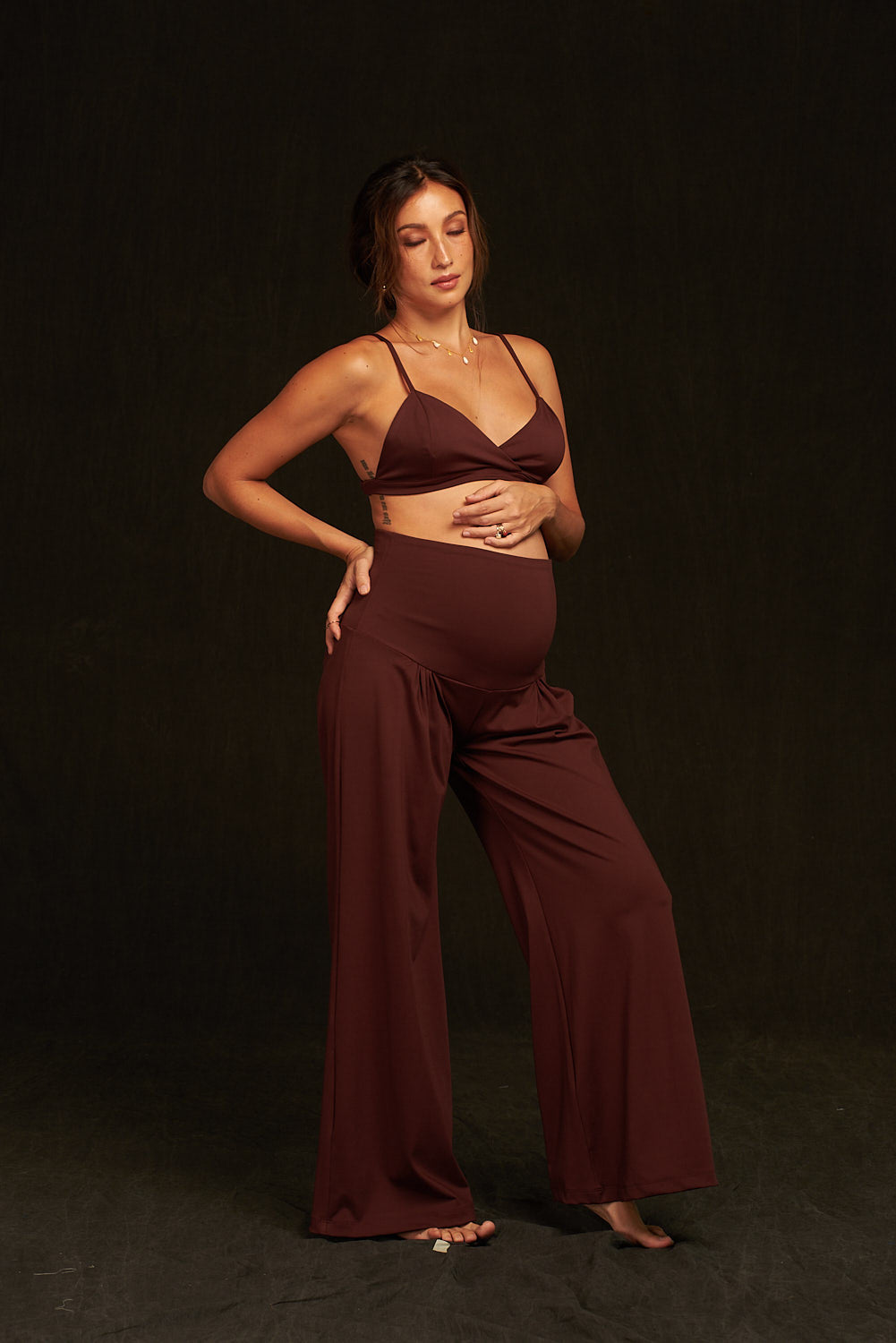 Zenith Bralette and Pants Set (Tawny Brown)