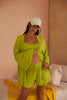 Lazy Day Bralette and Shorts Set with Kimono (Limegreen)