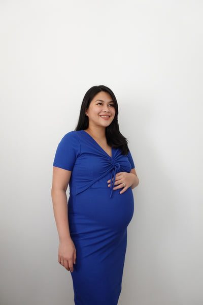 Francesca Nursing Dress Egyptian Blue – Elin - Main Image