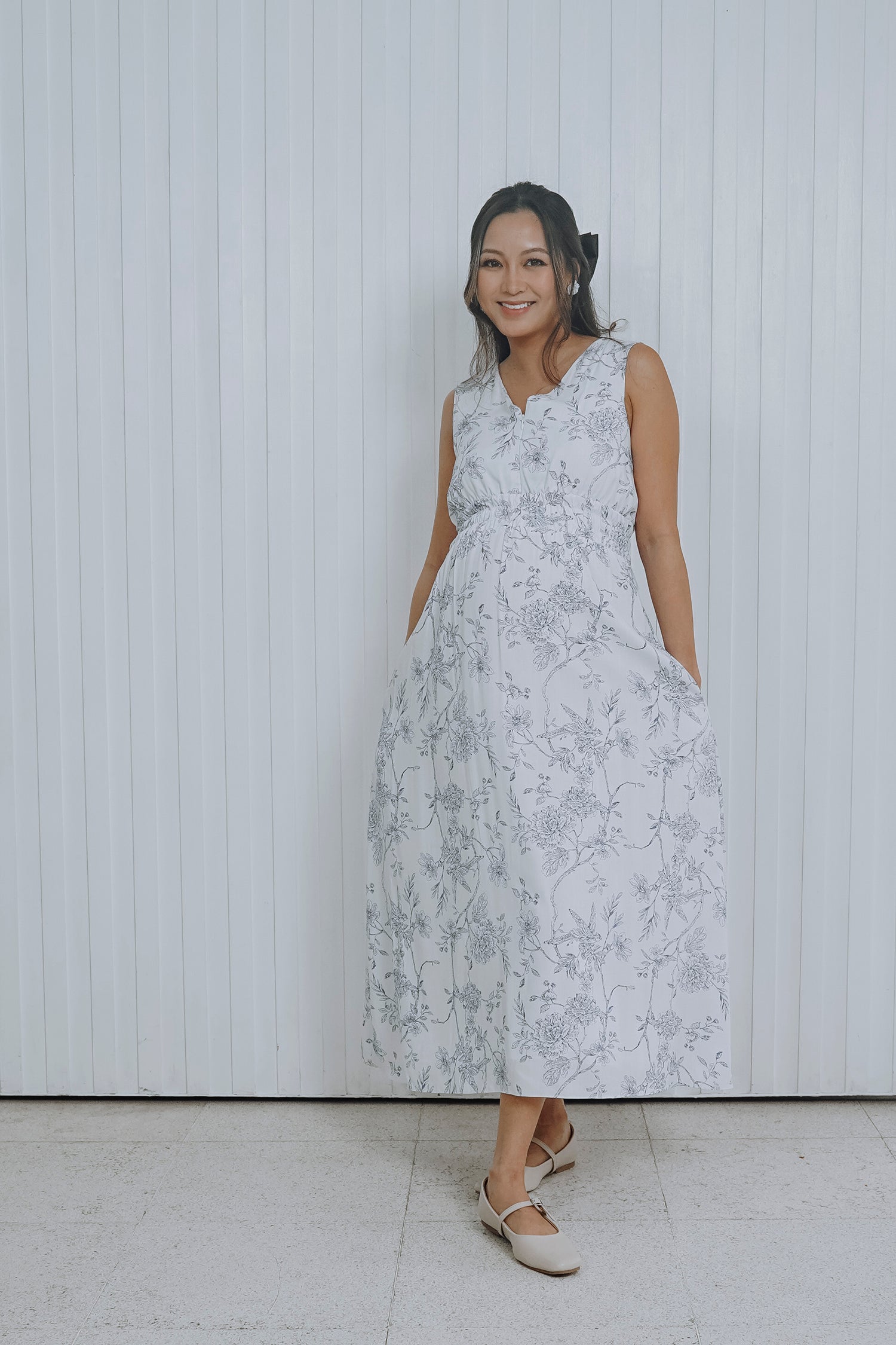 Danica Dress Blue Bird Print Elin Danica Dress Blue Bird Print Elin