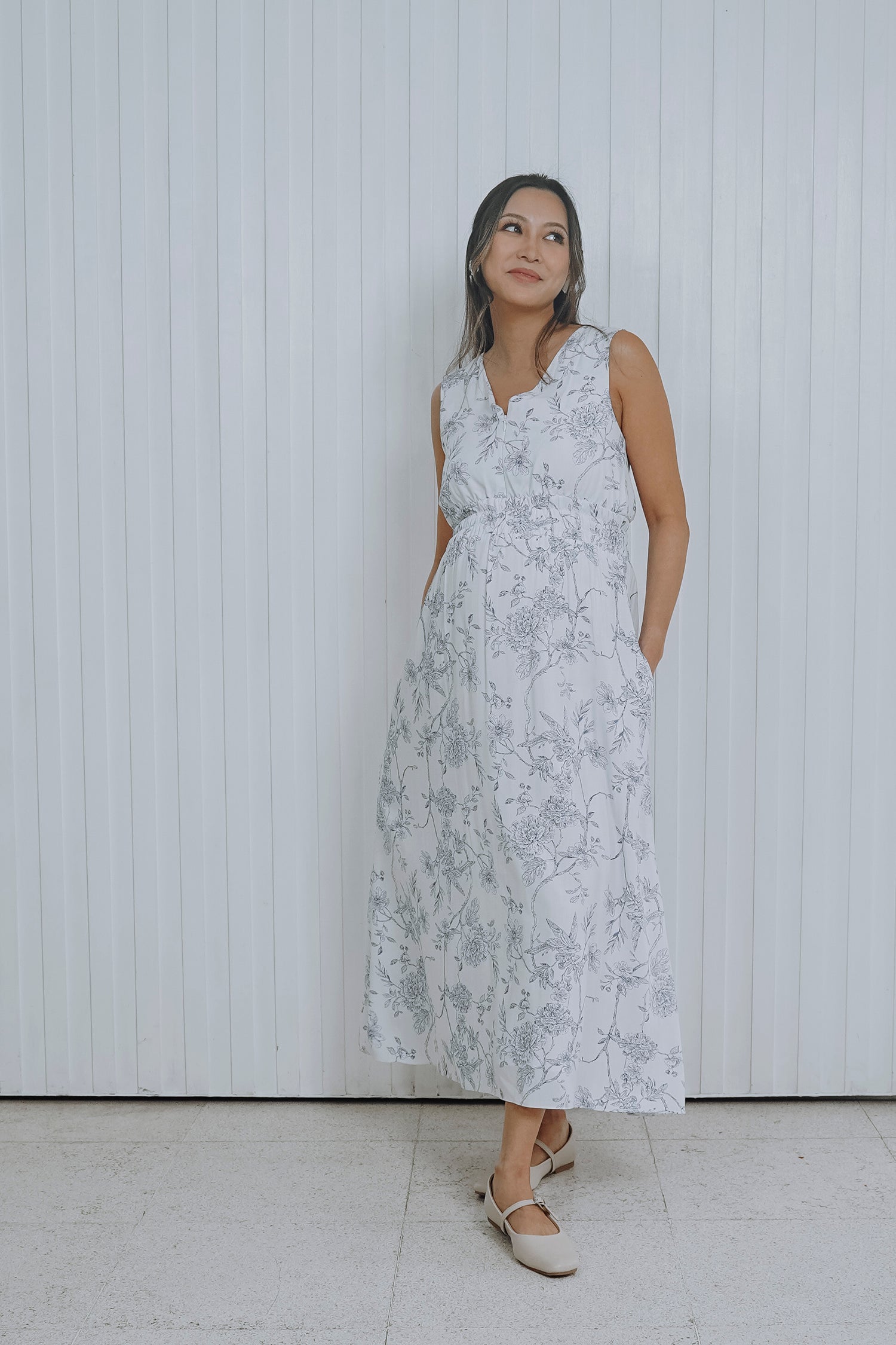 Danica Dress Blue Bird Print Elin Danica Dress Blue Bird Print Elin