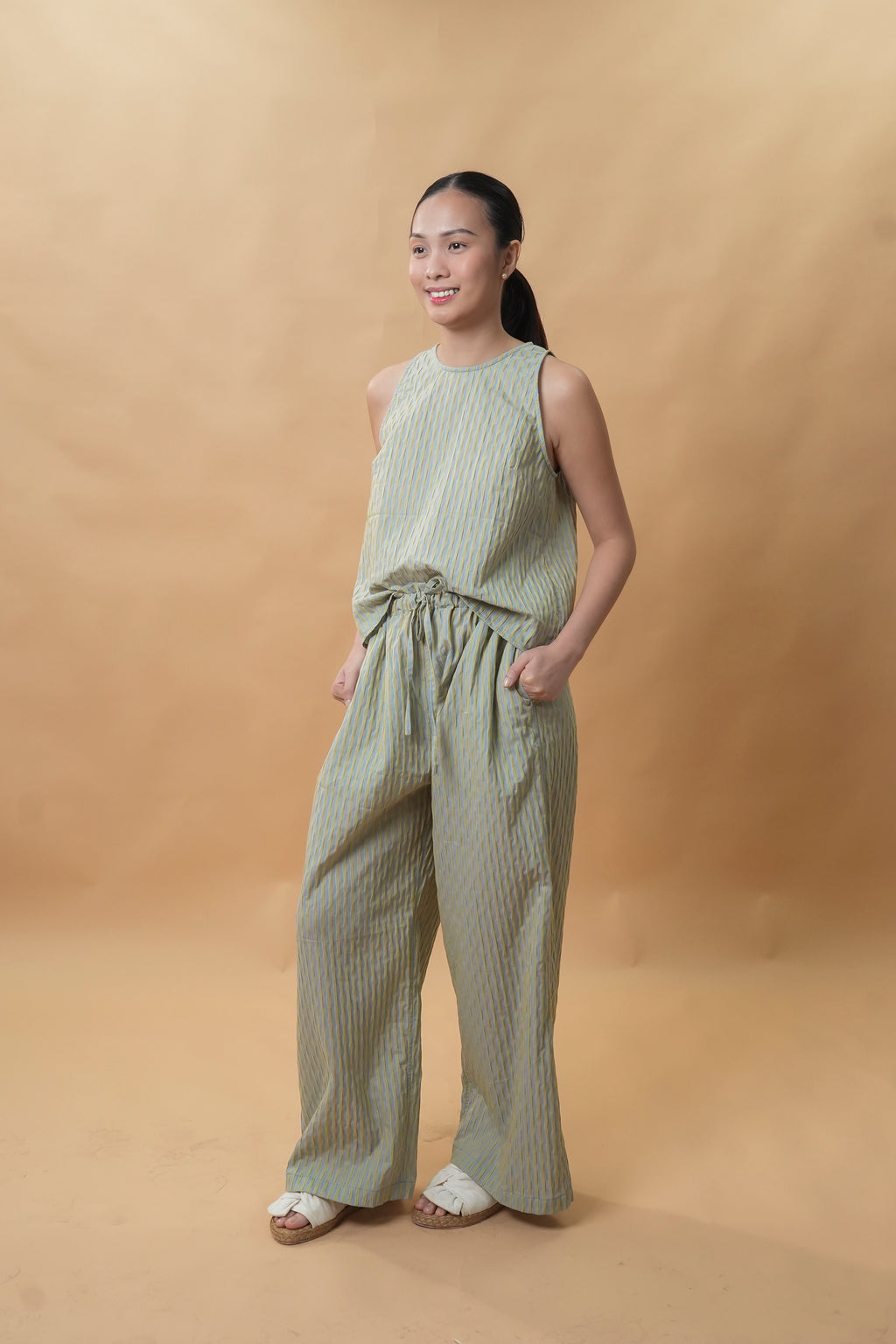 Mariana Set (Green/Blue Stripes)