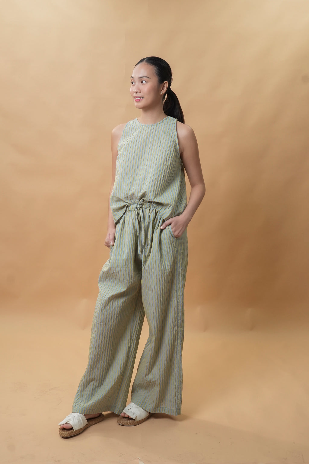 Mariana Set (Green/Blue Stripes)