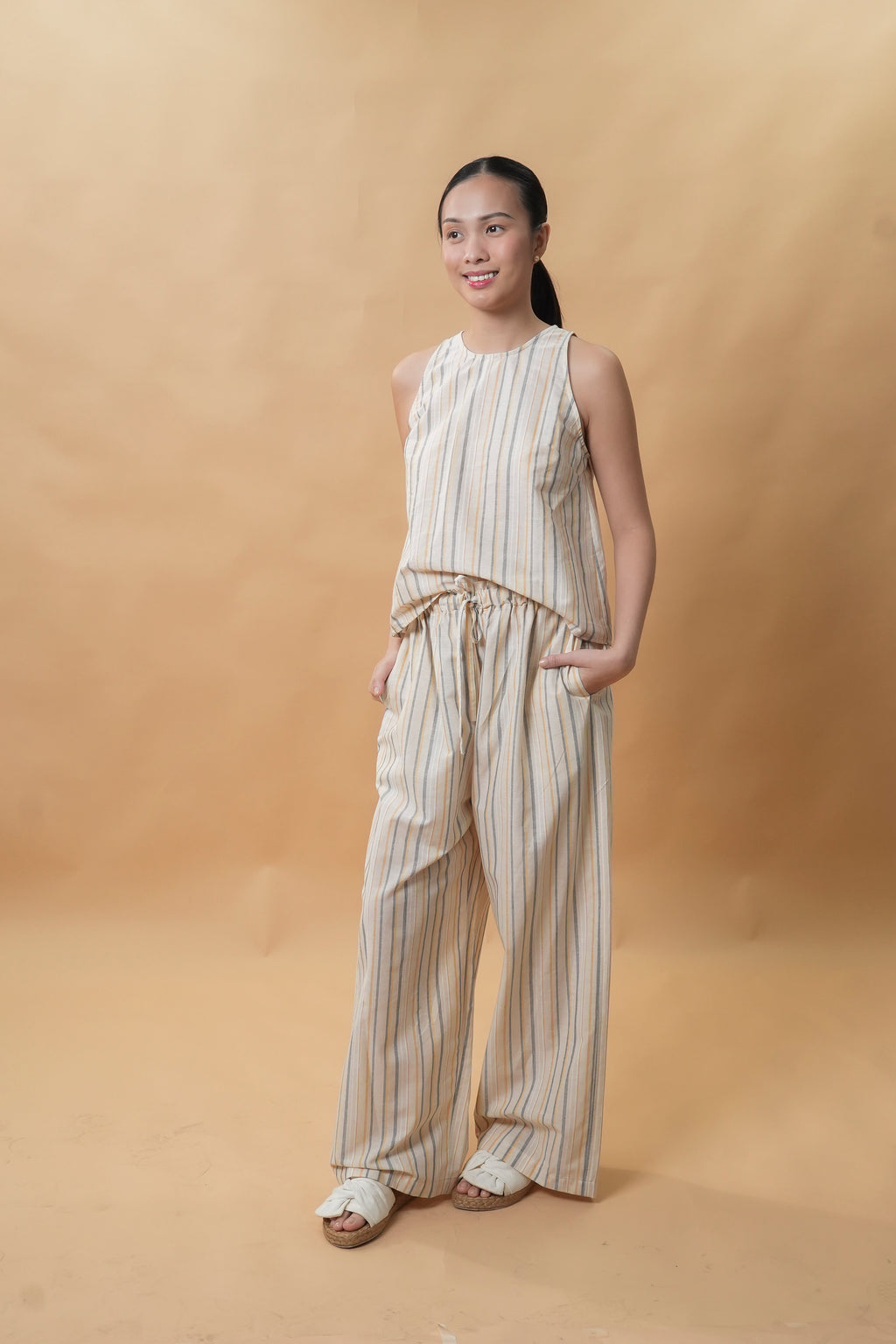 Mariana Set (Beige Stripes)