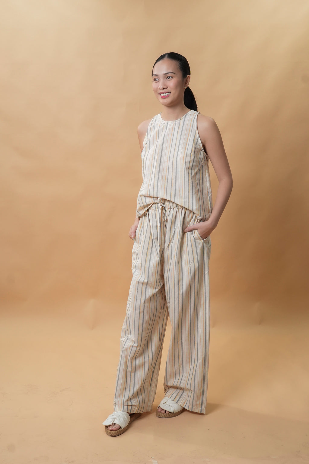 Mariana Set (Beige Stripes)