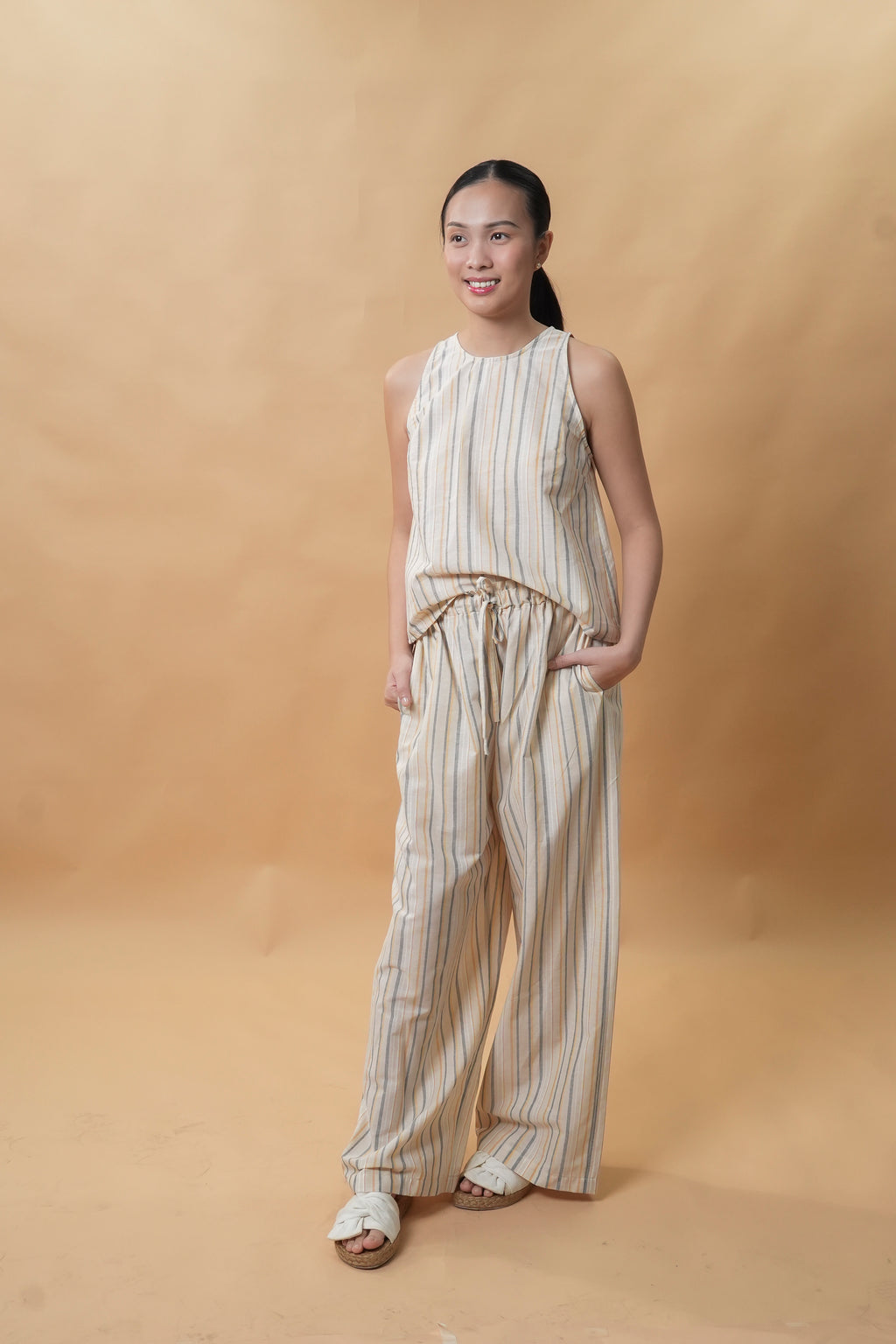 Mariana Set (Beige Stripes)