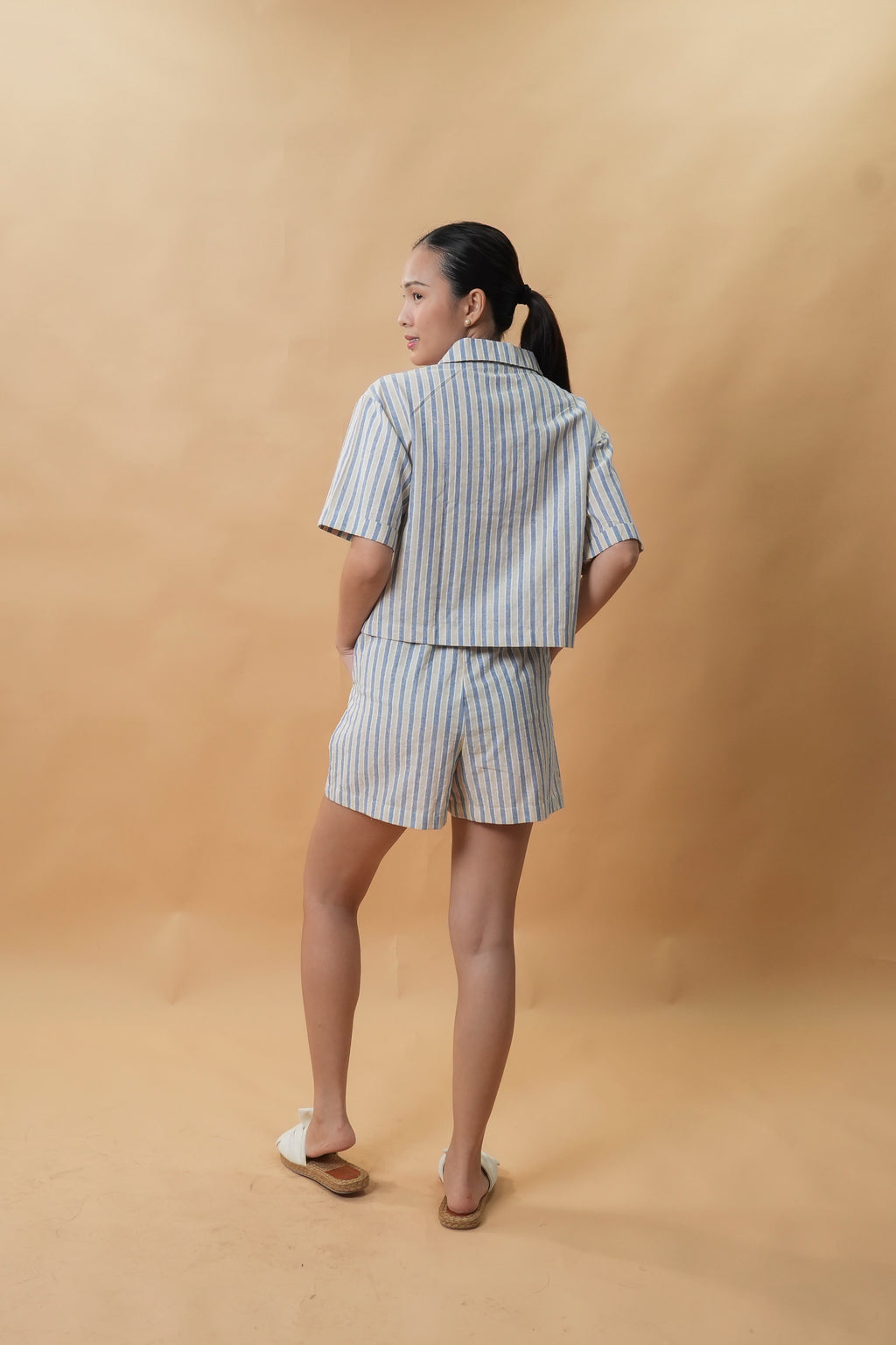Ellie Set (Blue/Beige Stripes)