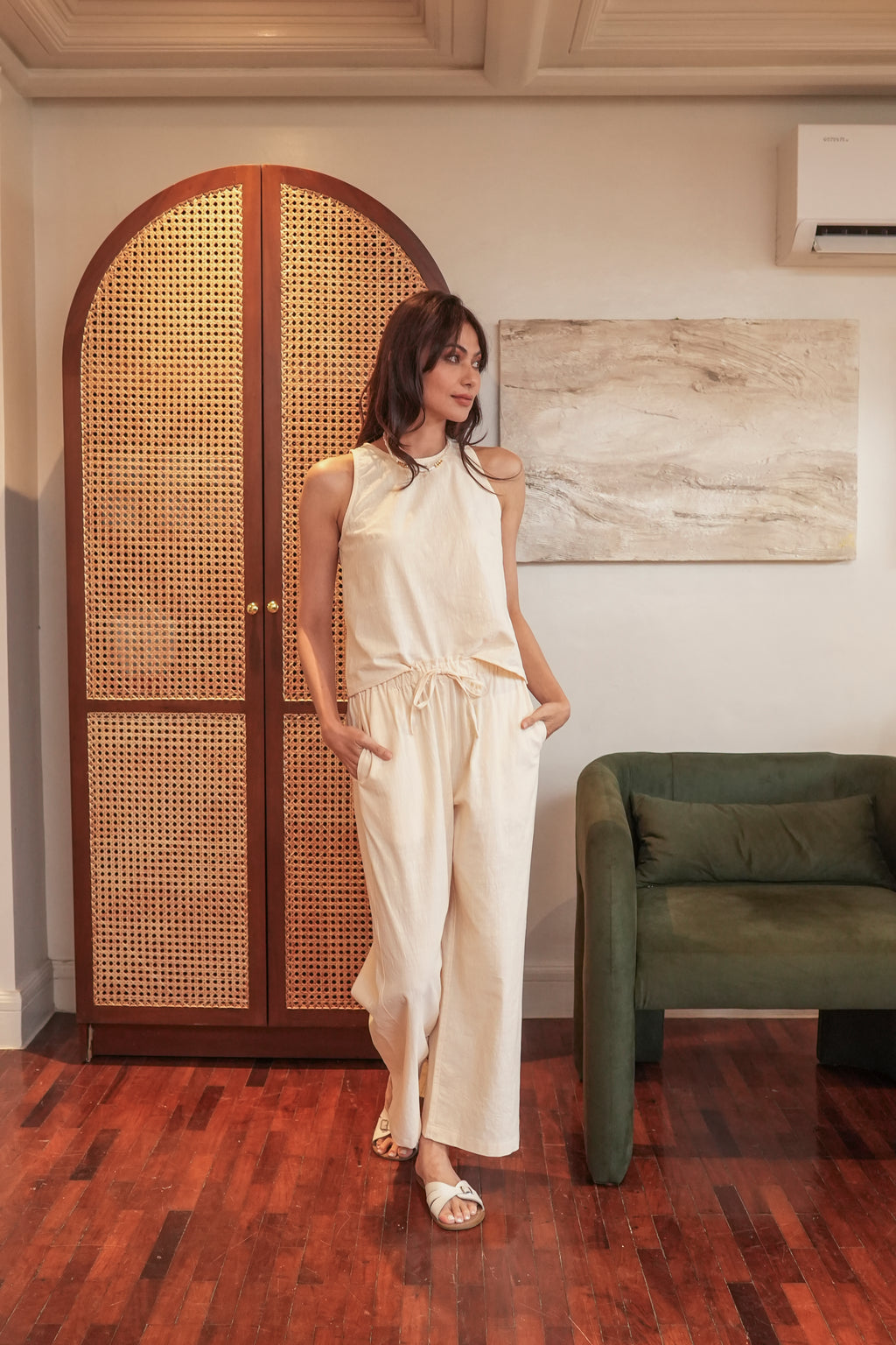 Mariana Top & Pants Set (Cream)