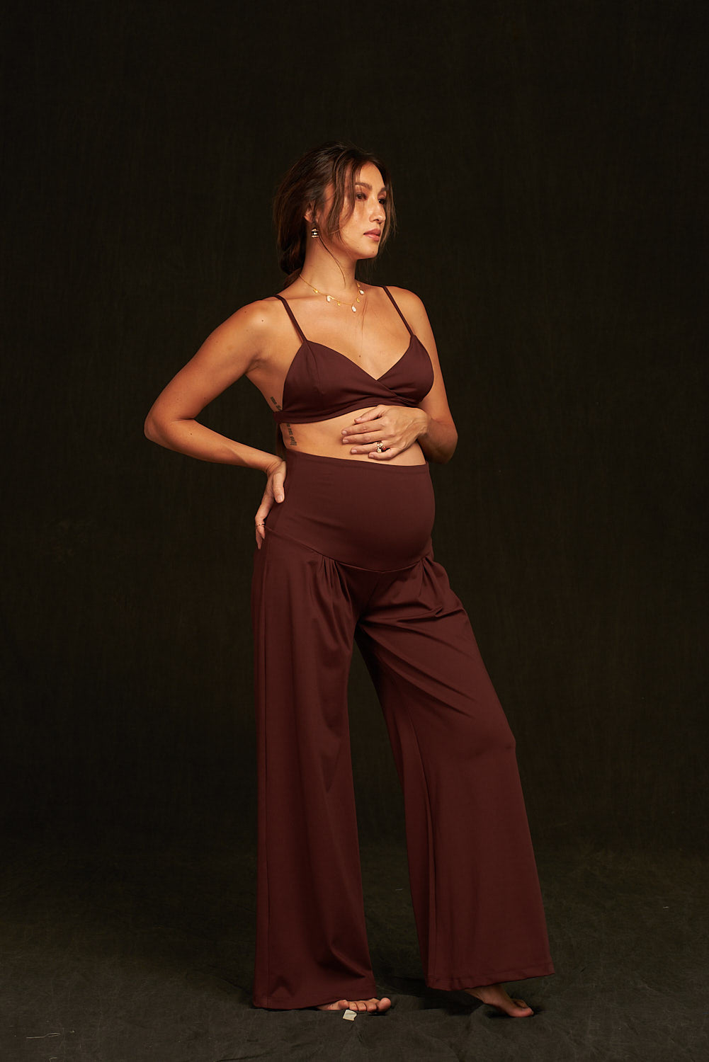 Zenith Bralette and Pants Set (Tawny Brown)