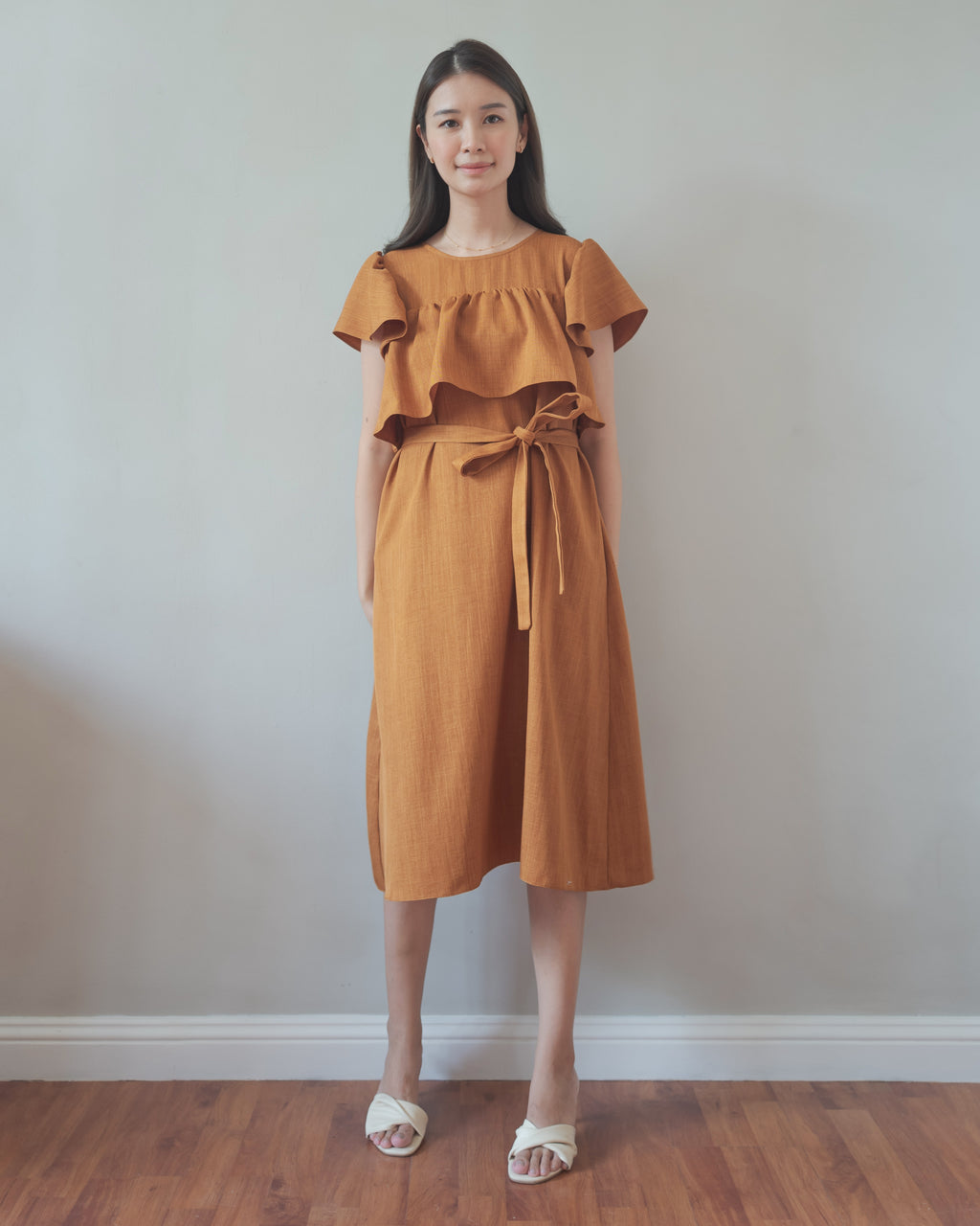 Date Dress in Rust Brown