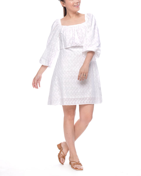 Teresa Nursing Dress  White Eyelet